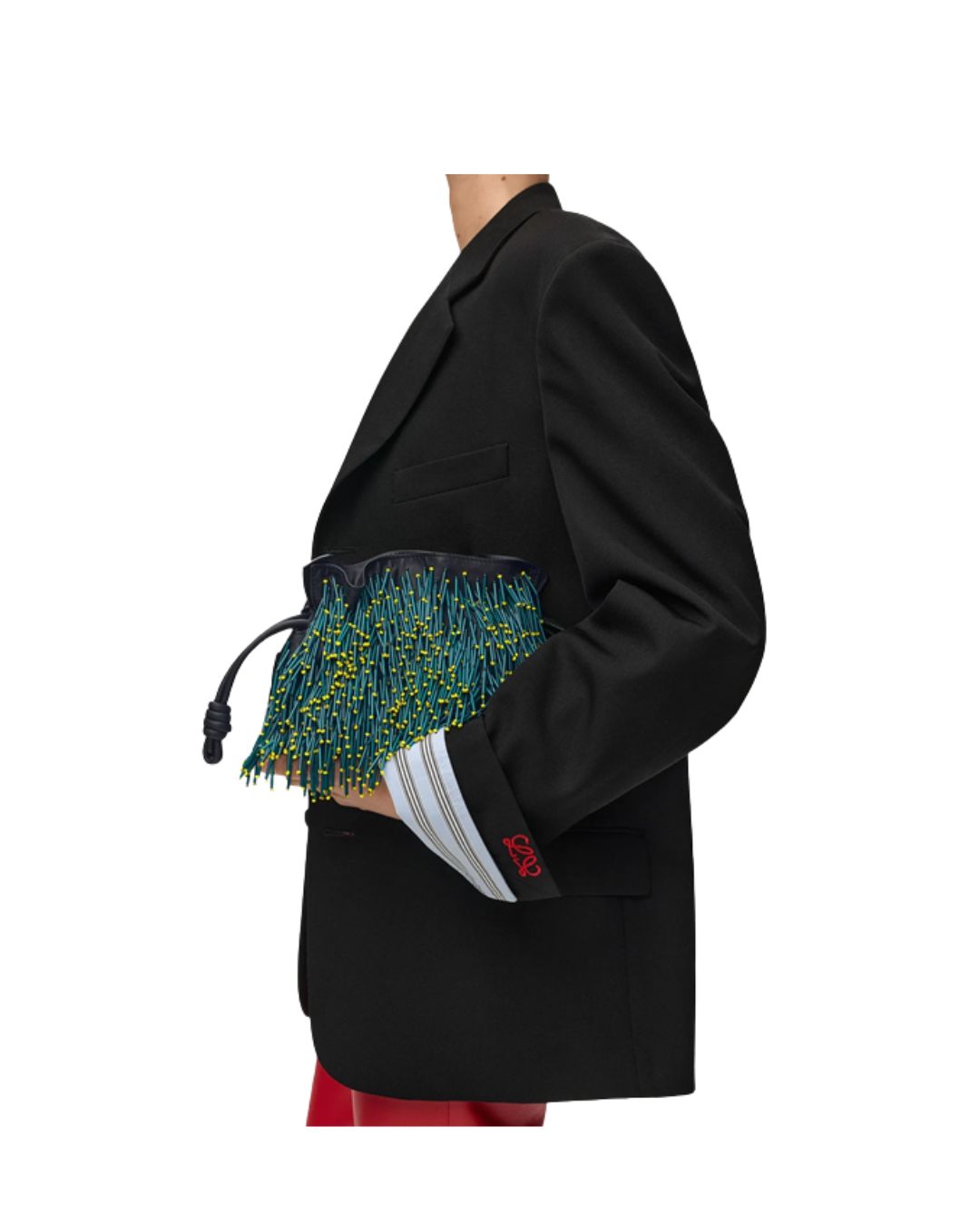 LOEWE FW26 Mini Mimosa Flamenco clutch in beaded nappa lambskin