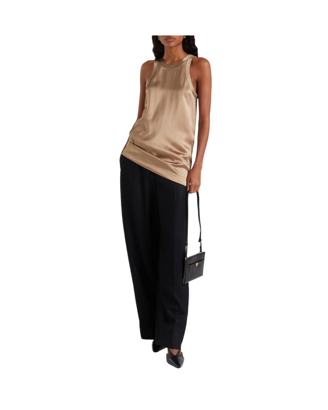 TOTEME CURVED SATIN TANK