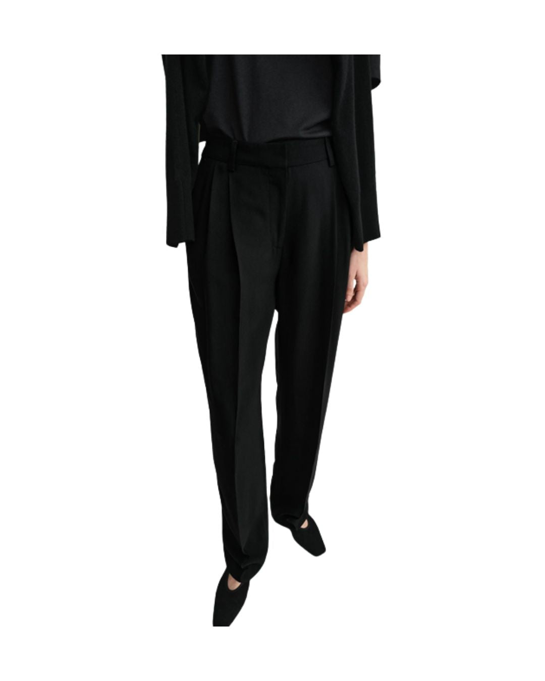 TOTEME Double-pleat fluid trousers black
