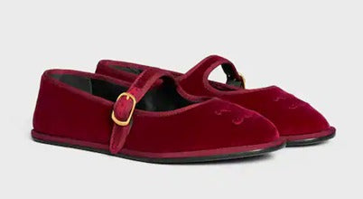 CELINE EVE TRIOMPHE MARY-JANE BALLERINA IN VELVET