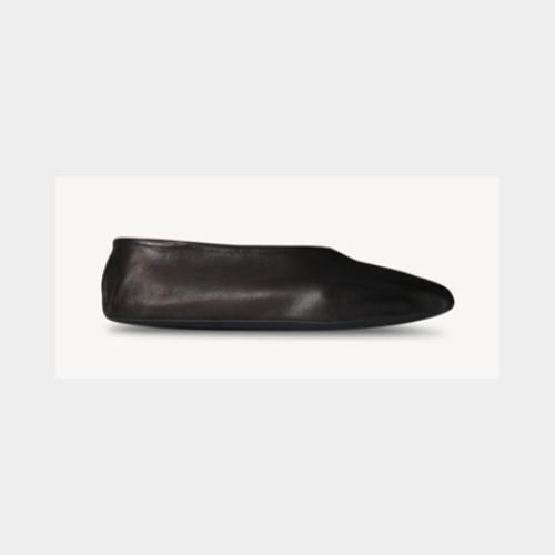 THE ROW Stella Slipper in Leather and Shearling