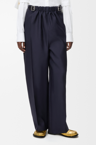 LOEWE Belted trousers in wool and silk