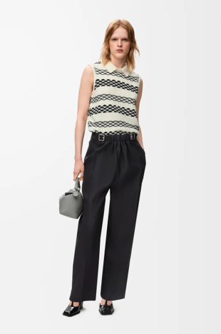 LOEWE Belted trousers in wool and silk