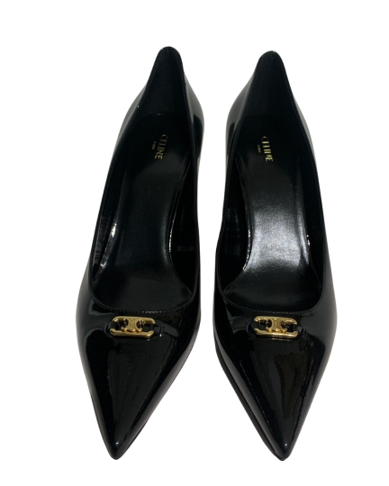 CELINE Pump w/ Triomphe 85 Patent Calfskin