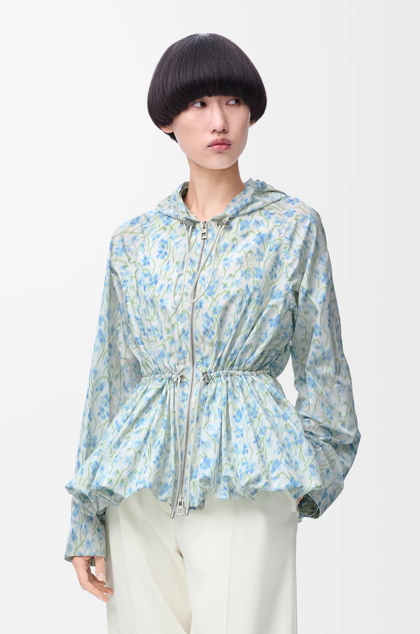 LOEWE HOODED JACKET IN SILK BLEND TAFFETA