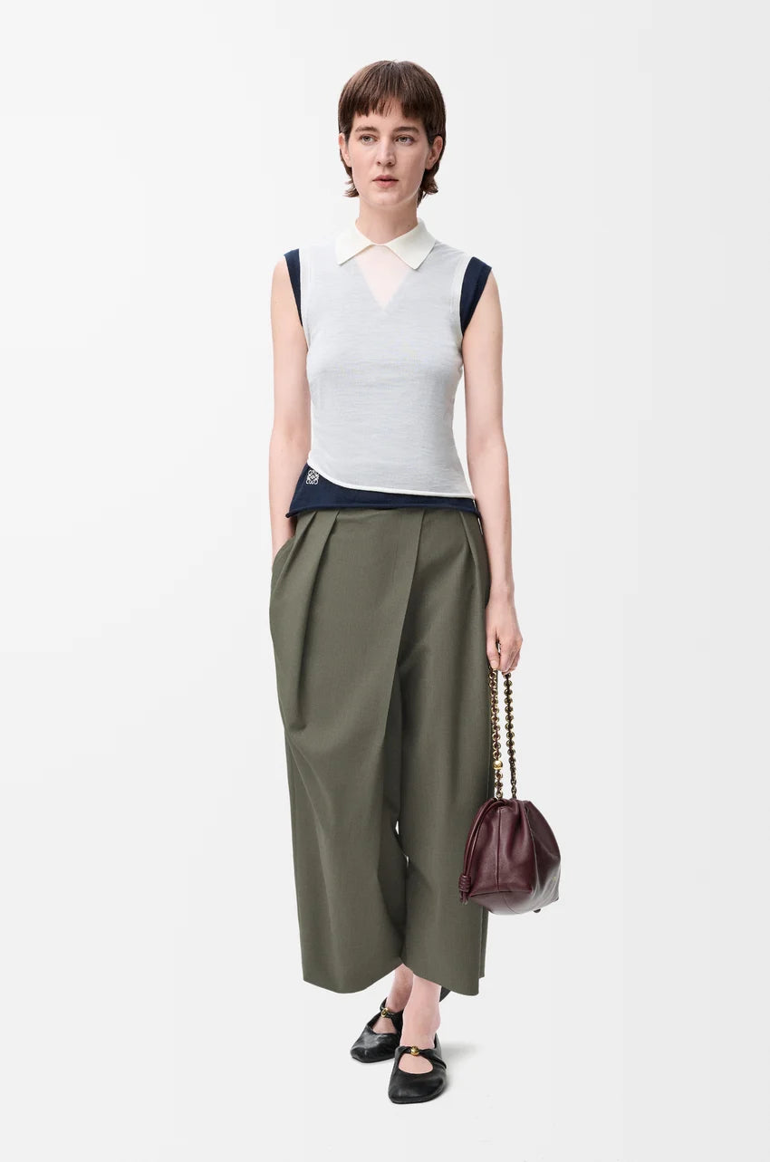 LOEWE CROPPED WRAP TROUSERS IN WOOL