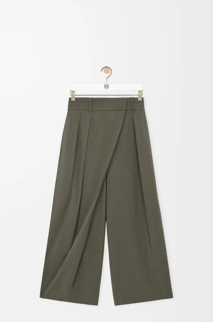 LOEWE CROPPED WRAP TROUSERS IN WOOL