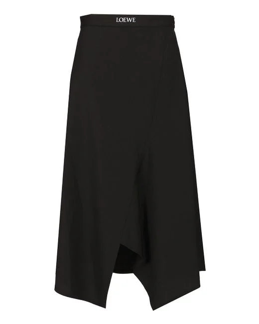 LOEWE Asymmetric skirt in wool