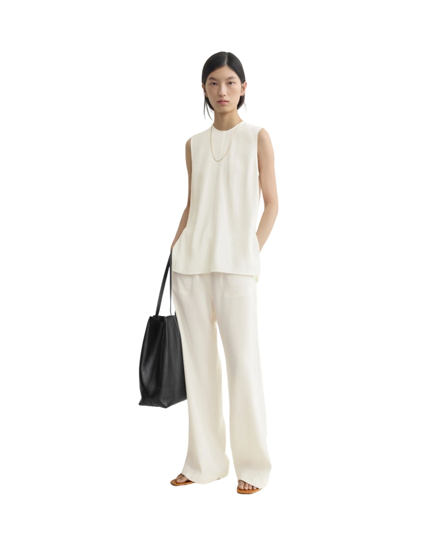 TOTEME Woven stripe top meringue