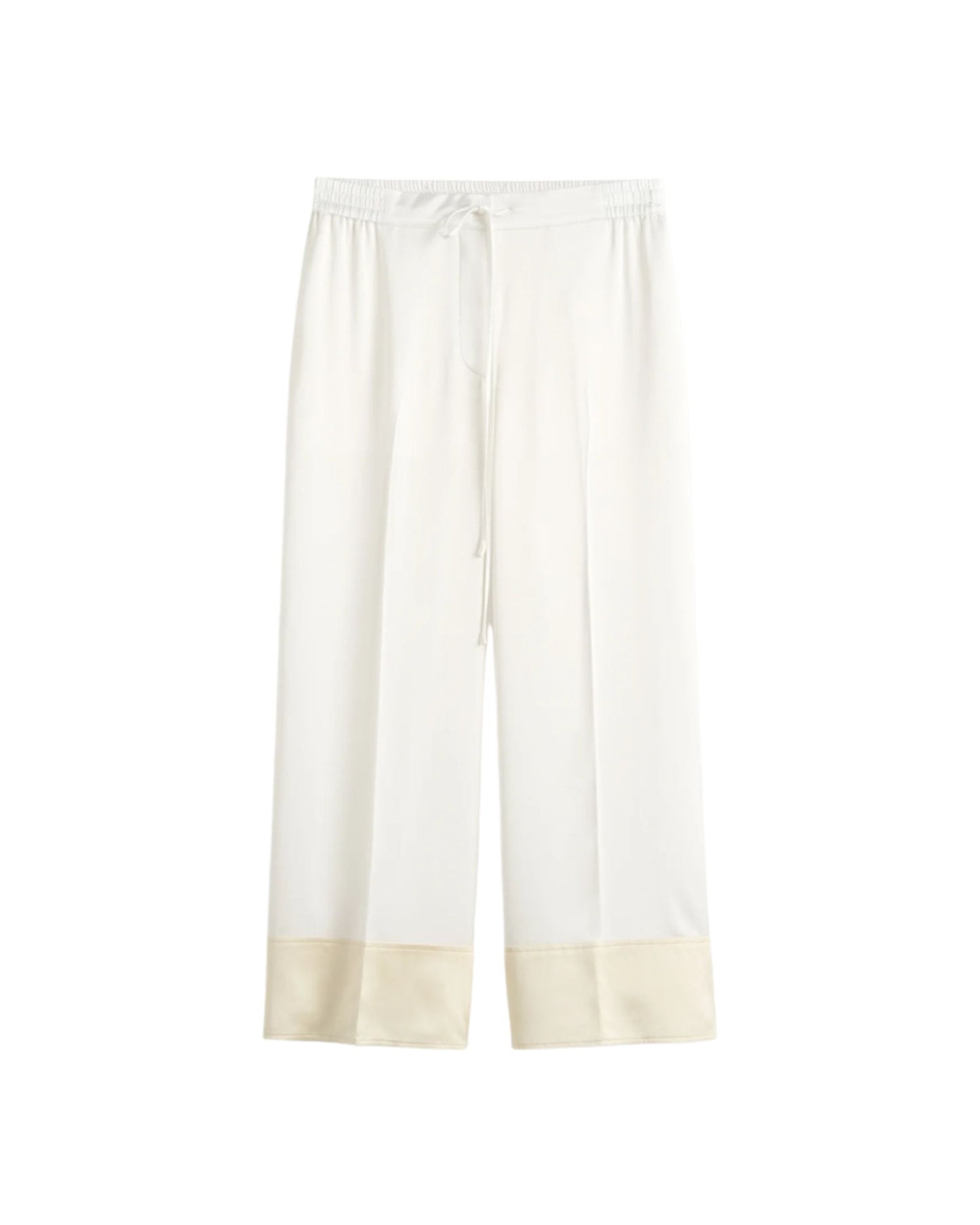TOTEME Satin drawstring trousers white