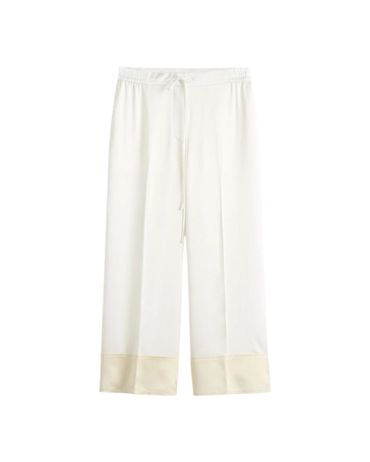 TOTEME Satin drawstring trousers white