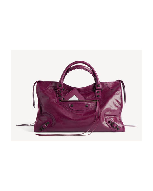 BALENCIAGA Women's Le City Bag Medium in Plum