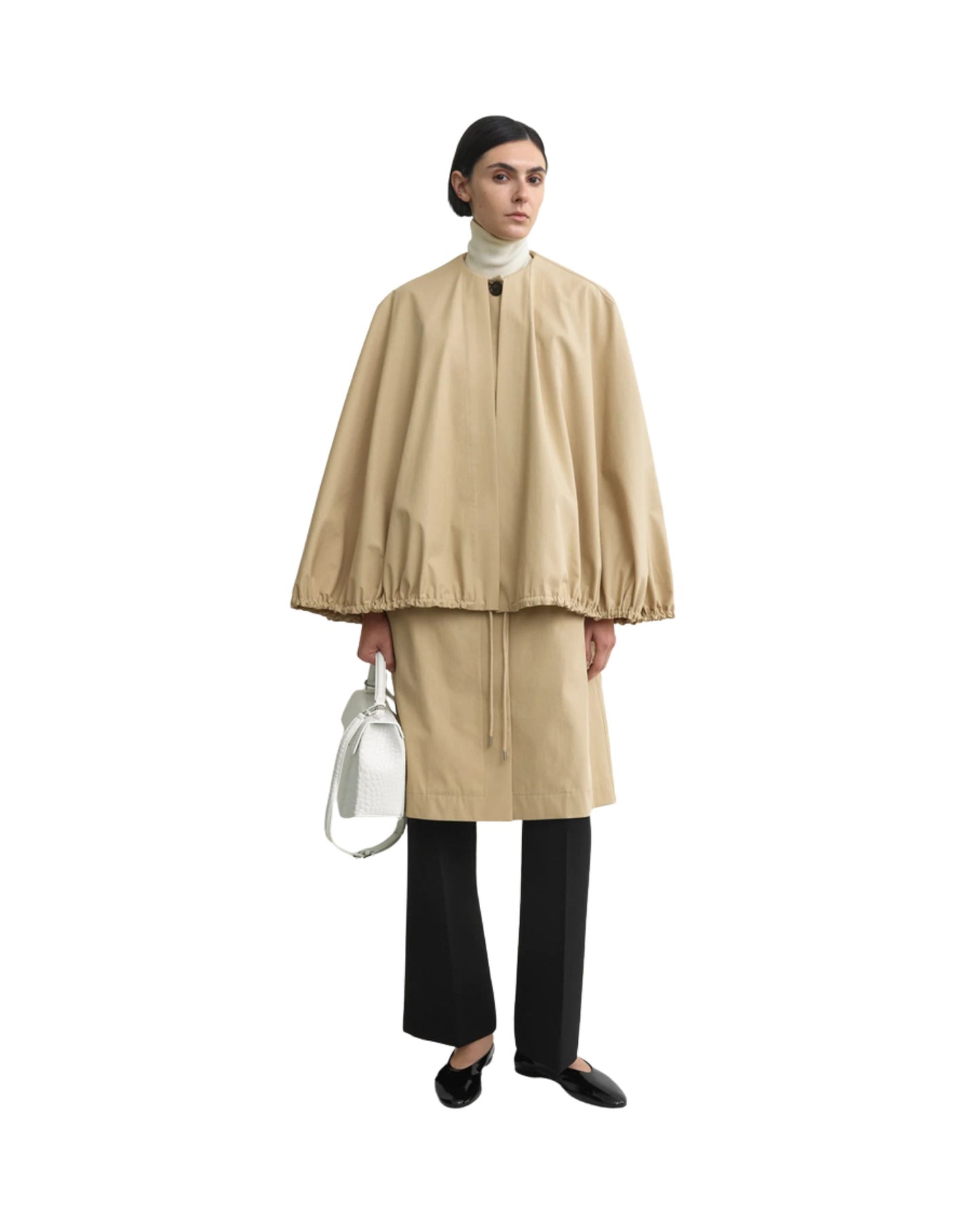 TOTEME Detachable cape coat beige