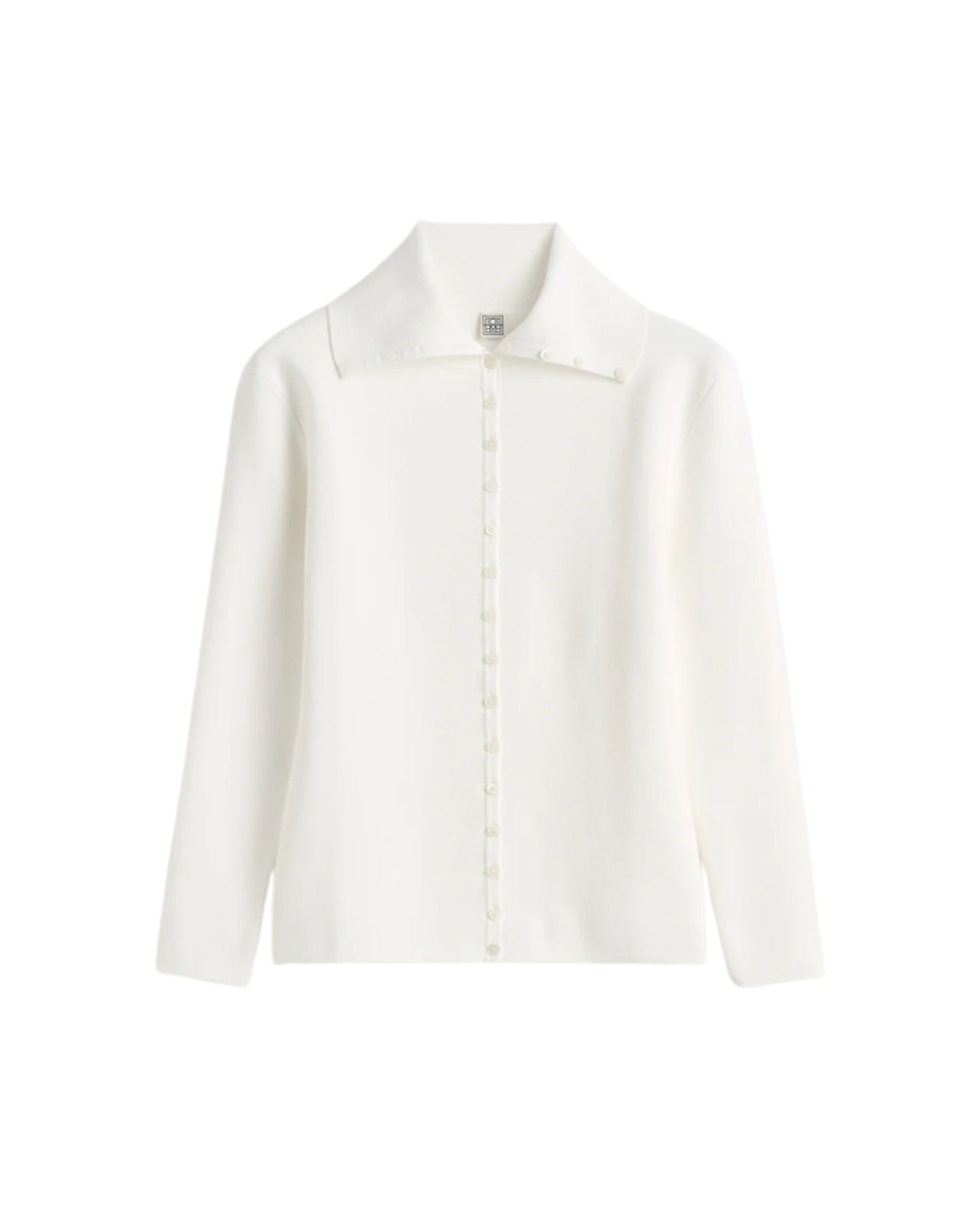 TOTEME Fitted polo cardigan off-white