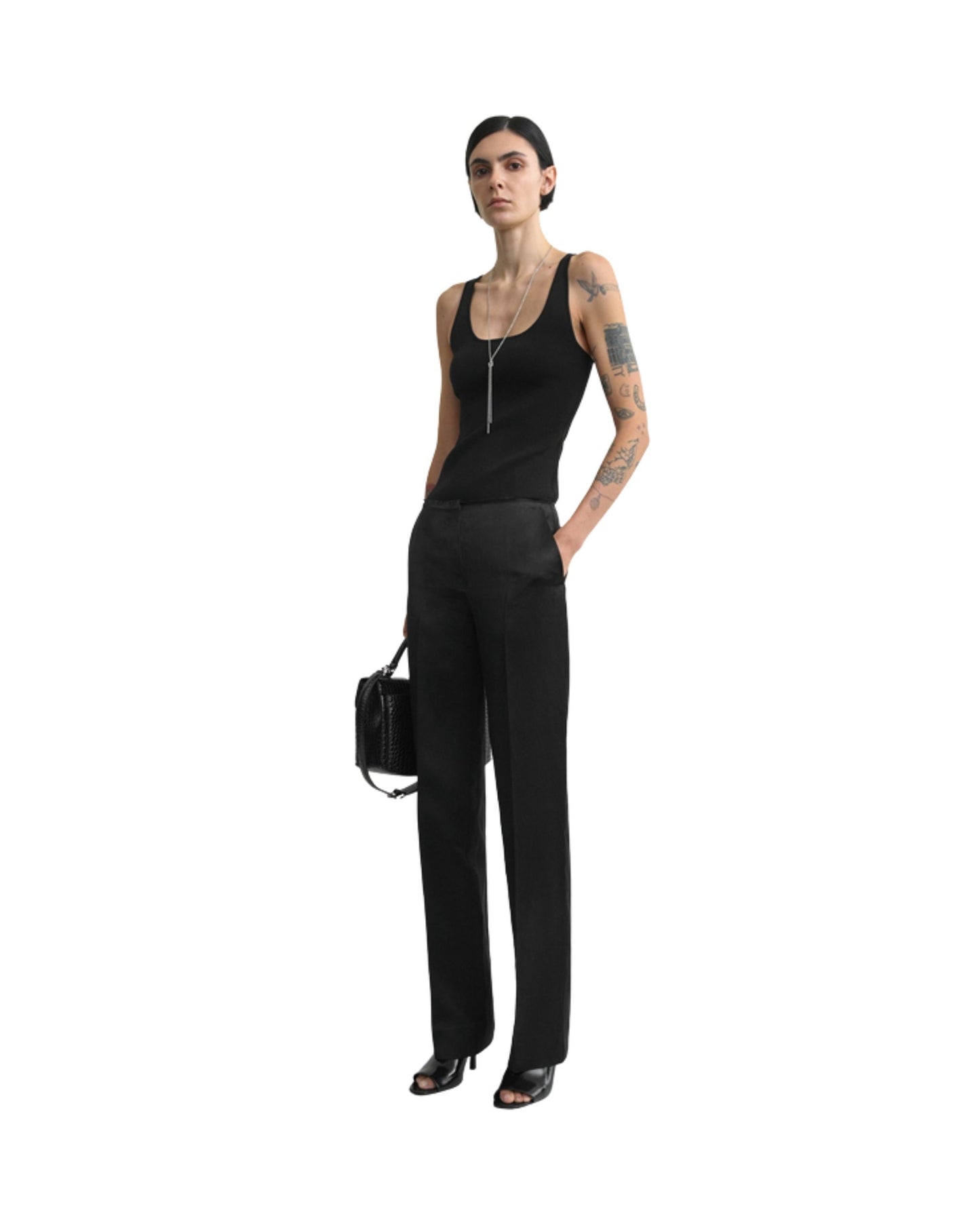 TOTEME Easy raw edge trousers black
