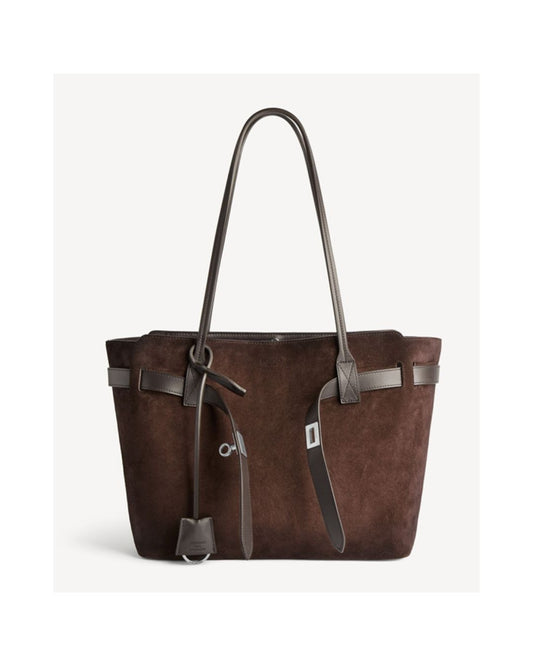 BALENCIAGA Women's Bel Air Tote Bag Medium in Light Espresso