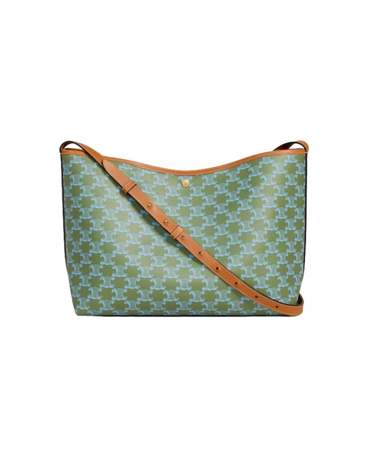 CELINE SOFT SHOPPER BAG IN TRIOMPHE CANVAS AND CALFSKIN
