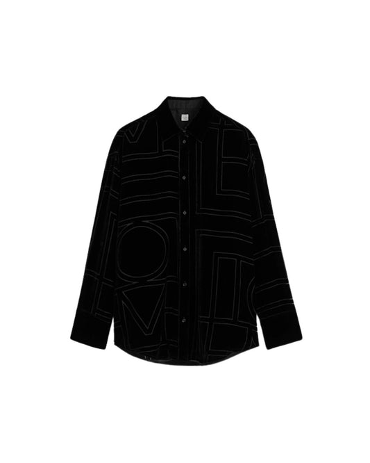 TOTEME Oversized devoré shirt black
