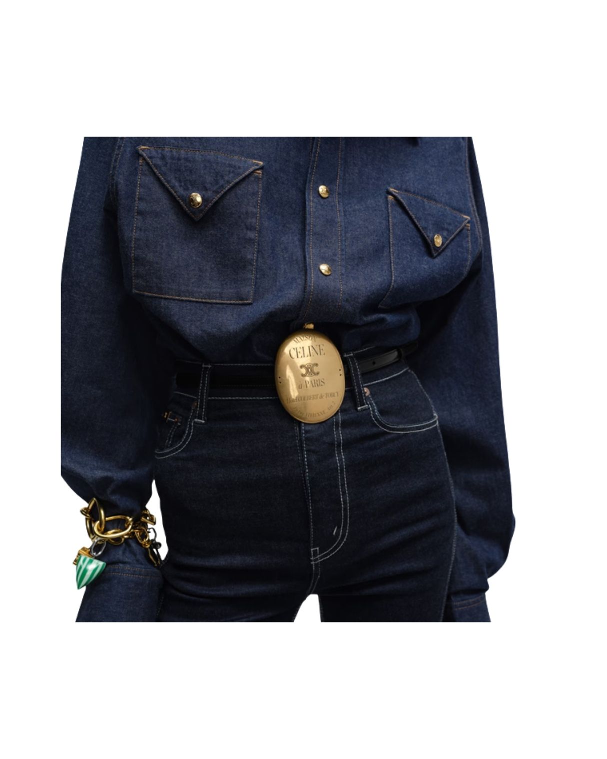 CELINE MAISON CELINE BELT 13MM IN Taurillon Leather