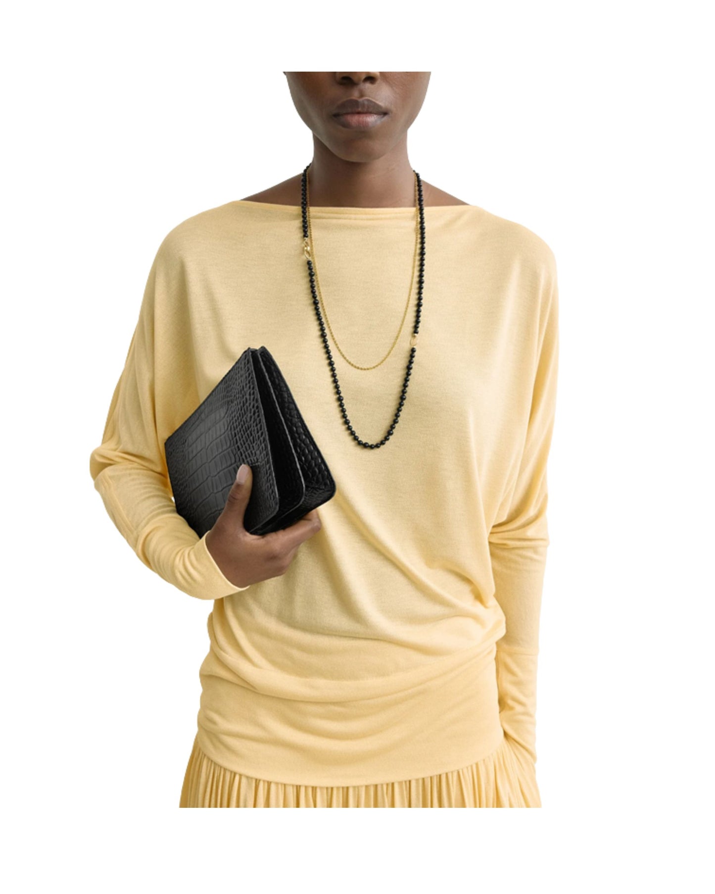TOTEME Boatneck jersey top champagne