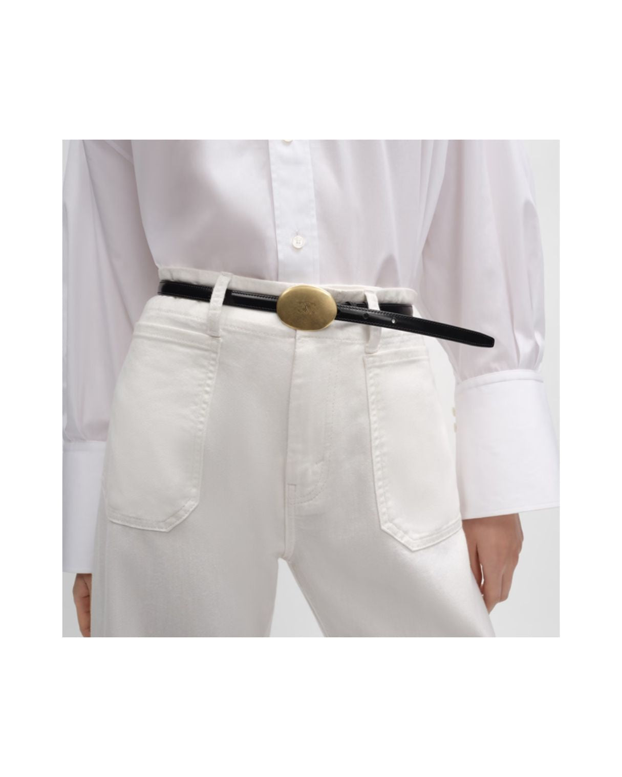 CELINE Thin Plate Belt 13MM IN Taurillon Leather