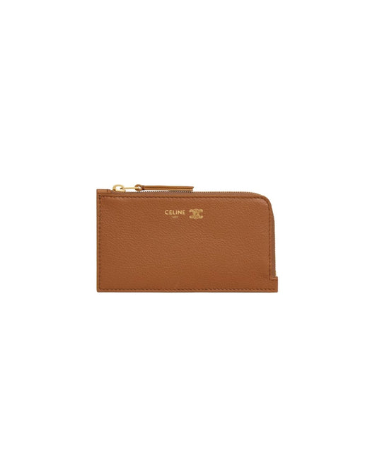 CELINE LONG ZIPPED CARD HOLDER IN SUPPLE GRAINED CALFSKIN