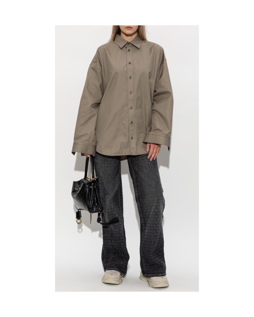 BALENCIAGA Women's Lace-up Shirt in green