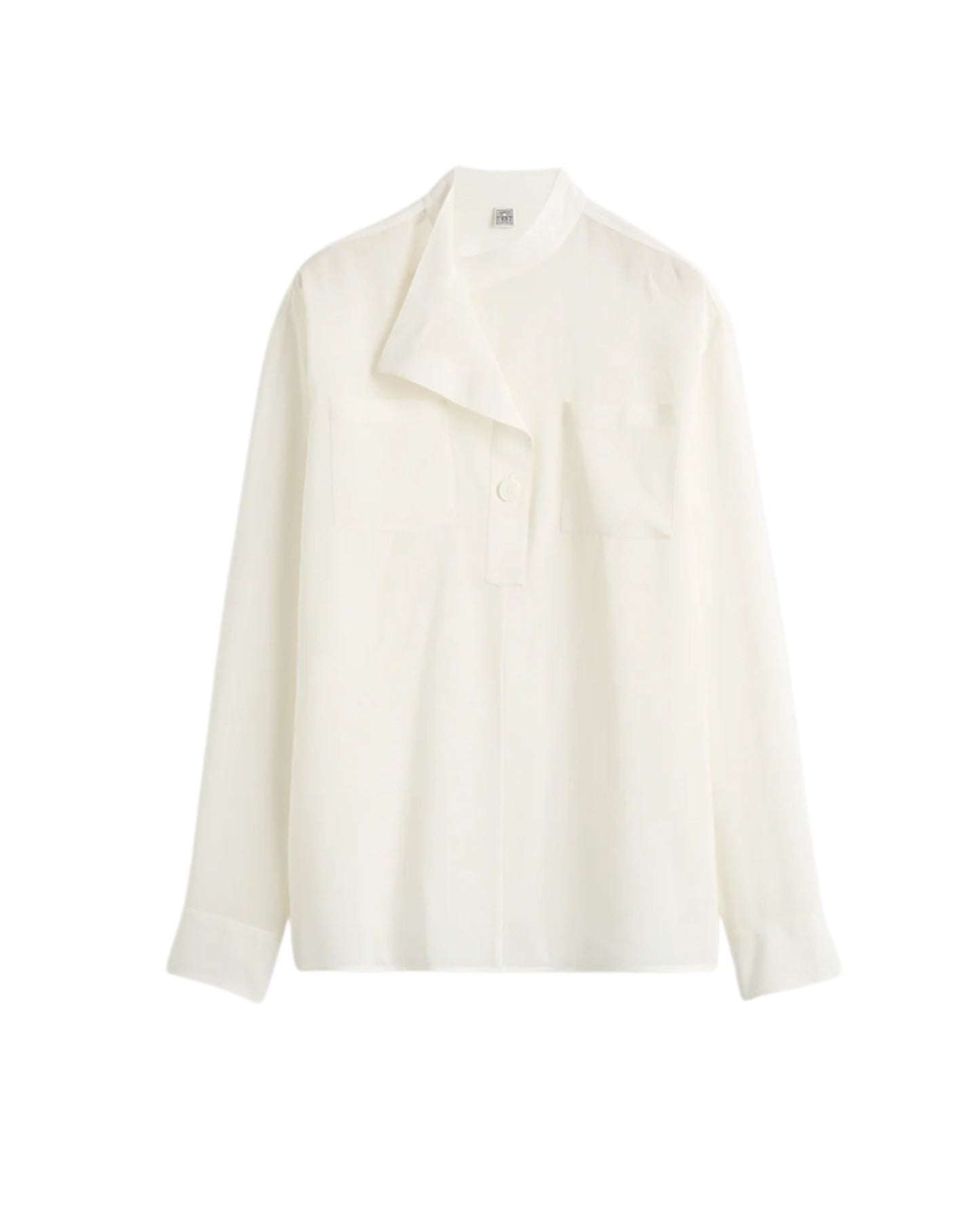 TOTEME Overlapping collar blouse milk