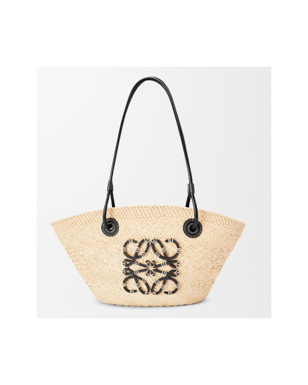 LOEWE Small Anagram Basket bag in iraca palm and calfskin