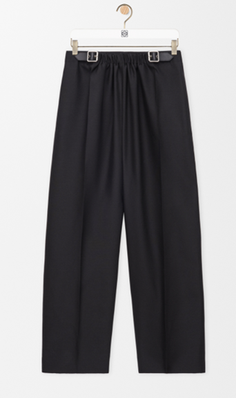 LOEWE Belted trousers in wool and silk
