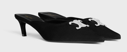 CELINE ALMA TRIOMPHE MULE IN GROS-GRAIN FABRIC