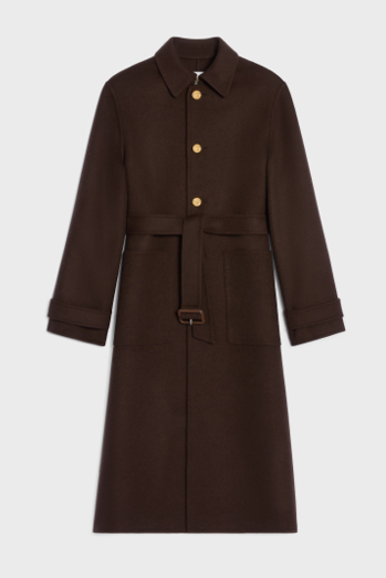 CELINE Coat IN DOUBLE FACE CASHMERE (MANTEAU CEINTURE BOUTONS)