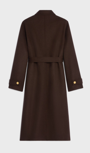CELINE Coat IN DOUBLE FACE CASHMERE (MANTEAU CEINTURE BOUTONS)