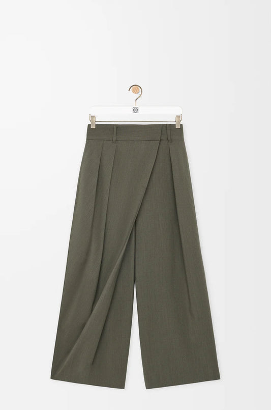 LOEWE CROPPED WRAP TROUSERS IN WOOL