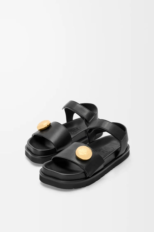 LOEWE Pebble fussbett sandal in soft calfskin